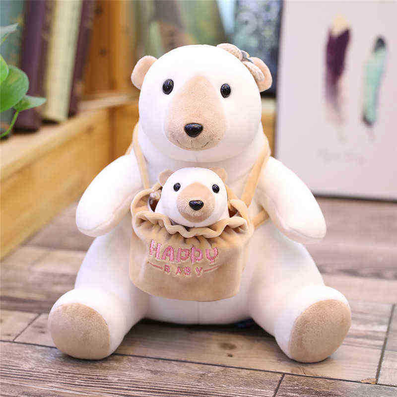 Cute Little Jungle Animals Plush Toy nese Panda Hedgehog Polar Bear Pangolin Kangaroo Mother And Baby Doll Soft Smoothing Toy J220729