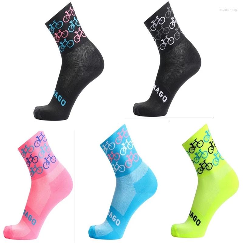 Sports Socks Mens Womens Riding Cycling Bicycle Breathable Basketball Football, Black