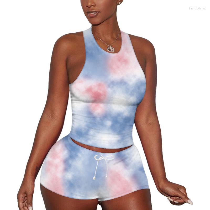 Active Sets Women' Mesh Outfits Two-piece Set Casual Summer Sportswear Tie Dye Print Vest Shorts Suit Sports Jogging Tracksuits /BY, Blue
Active Sets Women' Mesh Outfits Two-piece Set Casual Summer Sportswear Tie Dye Print Vest Shorts Suit Sports Jogging Tracksuits /BY, Blue