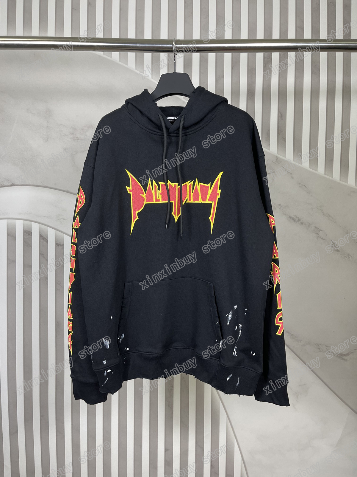 xinxinbuy Men designer Hoodie sweater DESTROYED letter flame print Paris Hand painted women black Apricot yellow XS-L, 01
xinxinbuy Men designer Hoodie sweater DESTROYED letter flame print Paris Hand painted women black Apricot yellow XS-L, 01