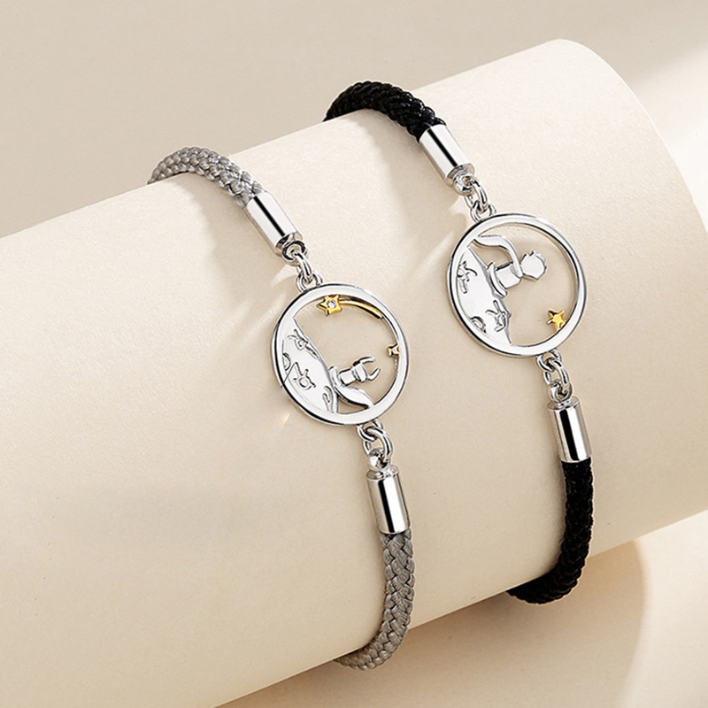 Bangle 2Pcs The Little Prince and Bracelets Couple Jewelry Original Charms Bracelets Wedding Accessories 221008