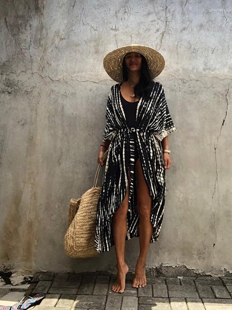 Women's Swimwear 2022 Bikini Cover-ups Black Retro Striped Self Belted WomenSummer Kimono Dress Beach Wear Swim Suit Cover Up
Women's Swimwear 2022 Bikini Cover-ups Black Retro Striped Self Belted WomenSummer Kimono Dress Beach Wear Swim Suit Cover Up