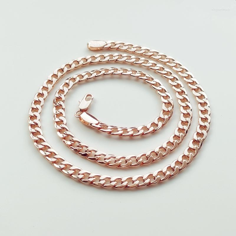 Chains Trendy Women Men Necklace 585 Rose Gold Color Jewelry Bijouterie Link Chain 5MM 60cm Long Gift
Chains Trendy Women Men Necklace 585 Rose Gold Color Jewelry Bijouterie Link Chain 5MM 60cm Long Gift