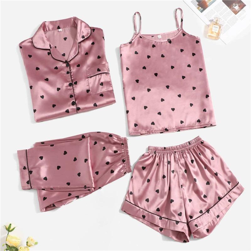Women' Sleepwear 4 Pieces Soft Four Seasons Women Bra Pajamas Sets Cotton Floral Printed Silk With Female Leisure Nightwear Suit Polka
Women' Sleepwear 4 Pieces Soft Four Seasons Women Bra Pajamas Sets Cotton Floral Printed Silk With Female Leisure Nightwear Suit Polka