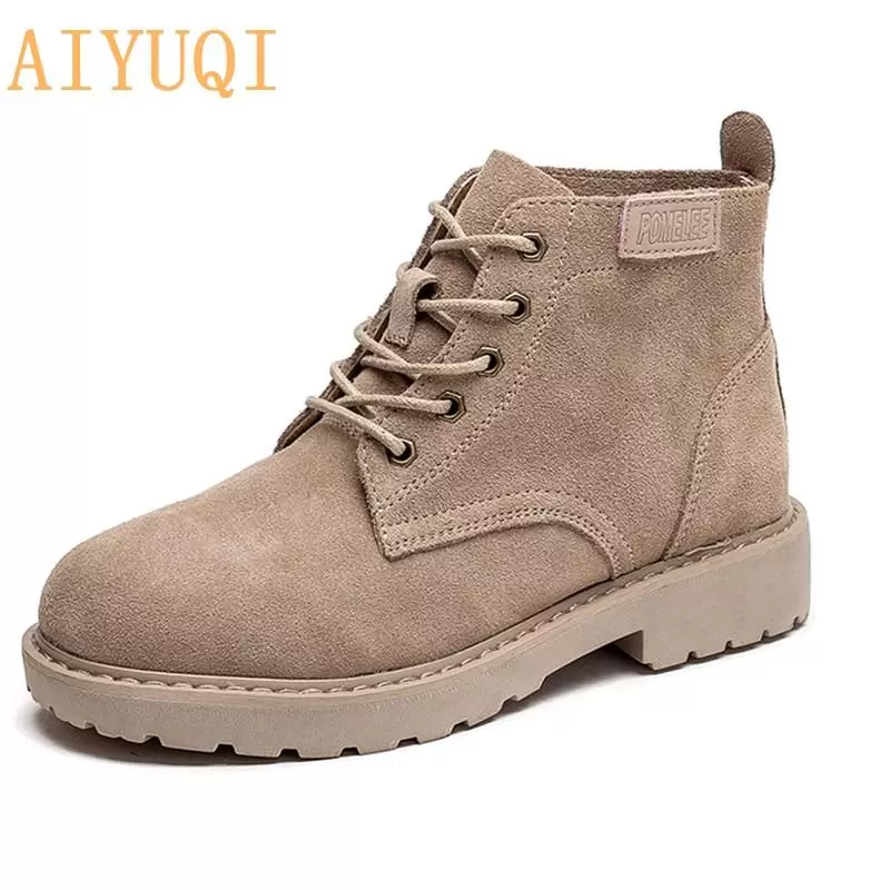 2021 Top Quality Women Spring Boots New Genuine Leather Suede Ladies Fashion Trend Martin Boots British Style Retro Ankle Boots, Khaki
2021 Top Quality Women Spring Boots New Genuine Leather Suede Ladies Fashion Trend Martin Boots British Style Retro Ankle Boots, Khaki