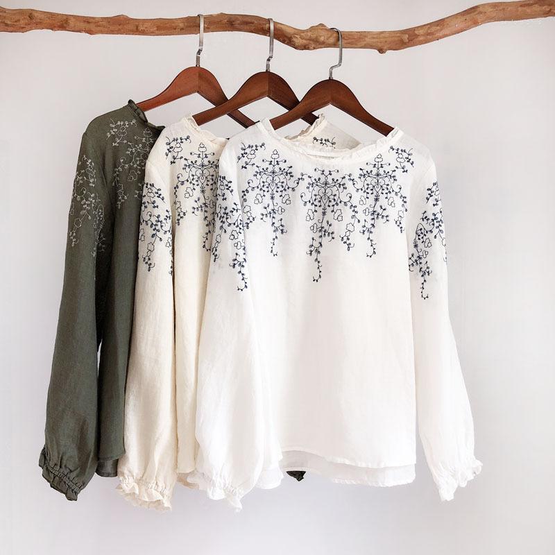Women's Blouses Mori Girl Sweet Lace Collar Embroidered Doll Shirt Long-sleeved Loose Cotton Linen Blouse Women Cute Ethnic Tops, Beige
Women's Blouses Mori Girl Sweet Lace Collar Embroidered Doll Shirt Long-sleeved Loose Cotton Linen Blouse Women Cute Ethnic Tops, Beige