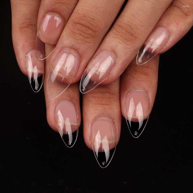 False Nails 500Pcs Almond Nail Art Fake Tips Full Cover French Press On For Extension DIY Manicure Tool, 27-100-d-n