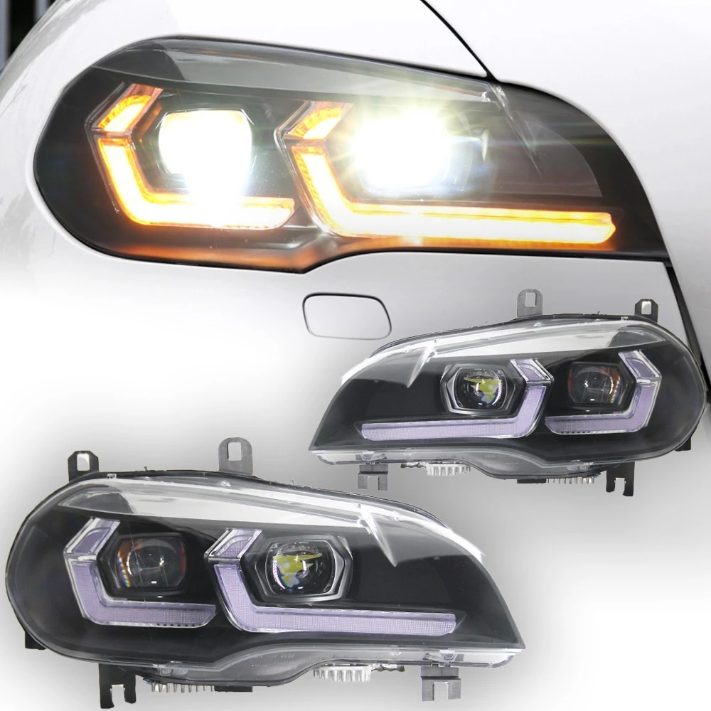 Head Lights for BMW X5 E70 LED Headlight Projector Lens 2007-2013 Angel Eye DRL Signal Head Lamp Automotive Accessories