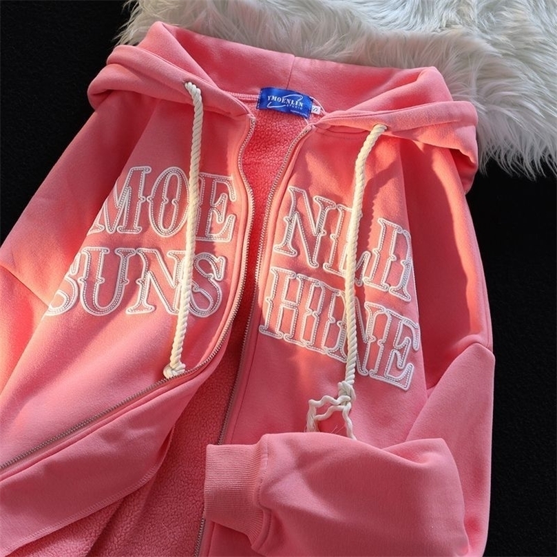 Womens Hoodies Sweatshirts Vintage Zip Up Hoodies Women Oversized Retro Streetwear Letter Embroidery Sweatshirts Grunge Punk Hooded Jackets Y2k Clothes 221010, Pink
Womens Hoodies Sweatshirts Vintage Zip Up Hoodies Women Oversized Retro Streetwear Letter Embroidery Sweatshirts Grunge Punk Hooded Jackets Y2k Clothes 221010, Pink