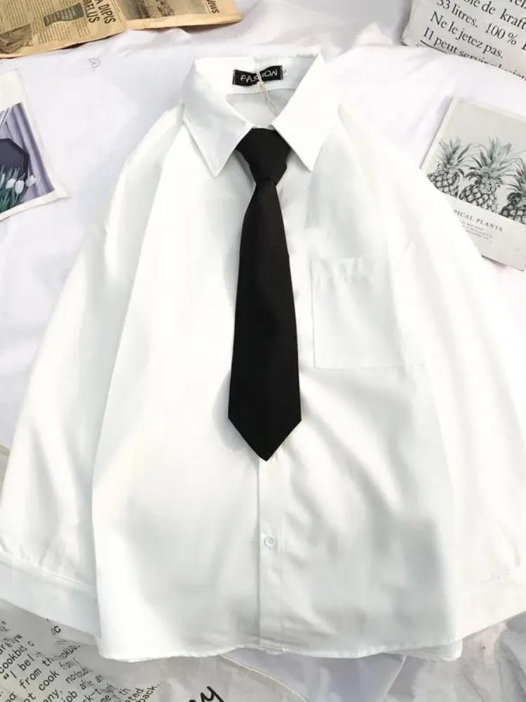 Women's Blouses Women's & Shirts Preppy Style White Women With Tie Solid Pocket Loose Long-Sleeved All Match Student Outwear Tops, Only black shirt
Women's Blouses Women's & Shirts Preppy Style White Women With Tie Solid Pocket Loose Long-Sleeved All Match Student Outwear Tops, Only black shirt