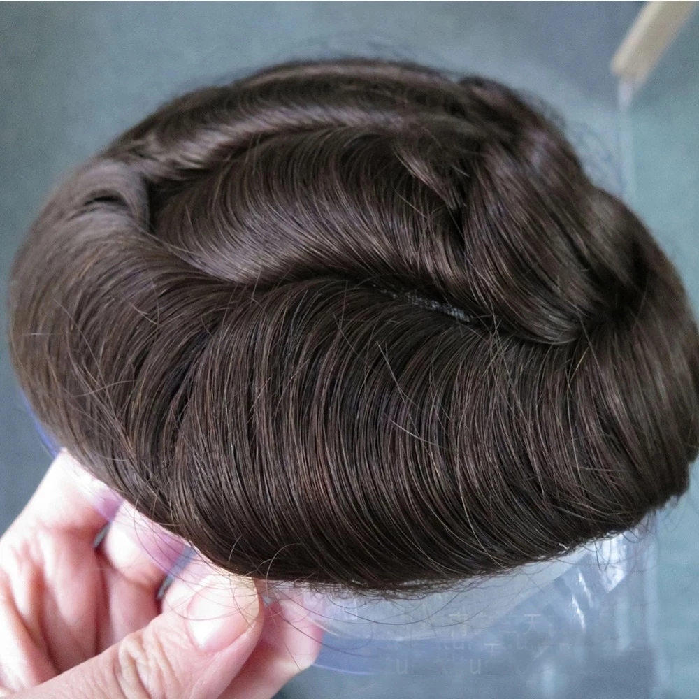 Top Hair Quality Swiss Laces Q6 Male Hair Breathable Prosthesis Natural Human Hairss Men Toupee Wig Lace & Pu Hairs Bleached Knot System Unit For Mens