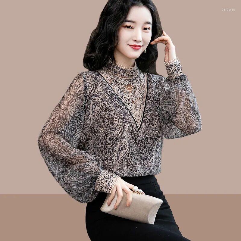 Women's Blouses Women Blouse Chiffon Shirt Women's Long-Sleeved Spring 2022 Printed Lace Top Blusas Mujer De Moda, Black
Women's Blouses Women Blouse Chiffon Shirt Women's Long-Sleeved Spring 2022 Printed Lace Top Blusas Mujer De Moda, Black