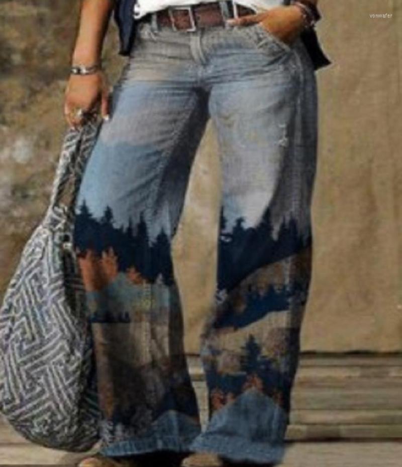 Women' Pants High Waist Faux Jeans Loose Comfortable For Women Wide Leg Elastic Fashion Style Denim Wild Print Trousers, Abprev1kxd20221916f
Women' Pants High Waist Faux Jeans Loose Comfortable For Women Wide Leg Elastic Fashion Style Denim Wild Print Trousers, Abprev1kxd20221916f