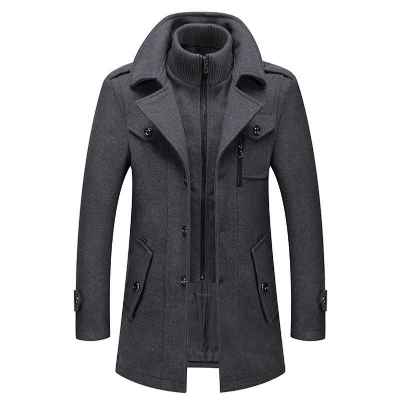 Men's Wool Blends Woolen Coat Men Autumn Winter Coat Men Solid Color Cold Resistant Wool Blends Overcoat Men Double Collar Casual Trench Coat Male 221010, Gray
Men's Wool Blends Woolen Coat Men Autumn Winter Coat Men Solid Color Cold Resistant Wool Blends Overcoat Men Double Collar Casual Trench Coat Male 221010, Gray