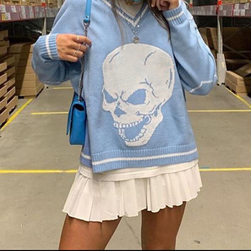 Women' Sweaters 2022 Autumn Skulls Pullovers Knitwear V Neck Korean Fashion Loose Women Harajuku Casual Retro Y2k Streetwear 90s, Heise
Women' Sweaters 2022 Autumn Skulls Pullovers Knitwear V Neck Korean Fashion Loose Women Harajuku Casual Retro Y2k Streetwear 90s, Heise