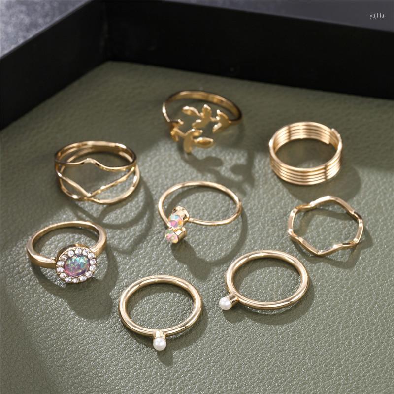 Wedding Rings 8Pcs/Sets Bohemian Gold For Women Vintage Pearl Beads Leaf Knuckle Finger Set 2022 Female Jewelry Fashion Statement
Wedding Rings 8Pcs/Sets Bohemian Gold For Women Vintage Pearl Beads Leaf Knuckle Finger Set 2022 Female Jewelry Fashion Statement