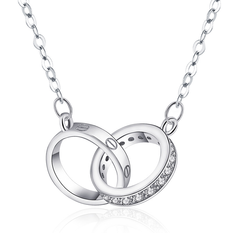 Luxury Fashion Necklace Designer Jewelry Design necklace womens colored rose gold double ring Diamond Pendant Necklaces Fancy Dress Long Chain Gift
Luxury Fashion Necklace Designer Jewelry Design necklace womens colored rose gold double ring Diamond Pendant Necklaces Fancy Dress Long Chain Gift
