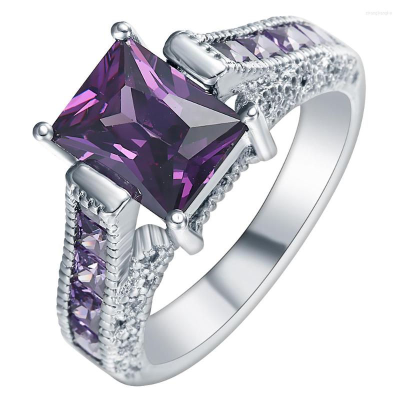 Wedding Rings Hainon Trendy Purple Crystal Silver Color CZ Zircon Ring Jewelry For Women Party Gift Square Romantic Band Jewellery
Wedding Rings Hainon Trendy Purple Crystal Silver Color CZ Zircon Ring Jewelry For Women Party Gift Square Romantic Band Jewellery