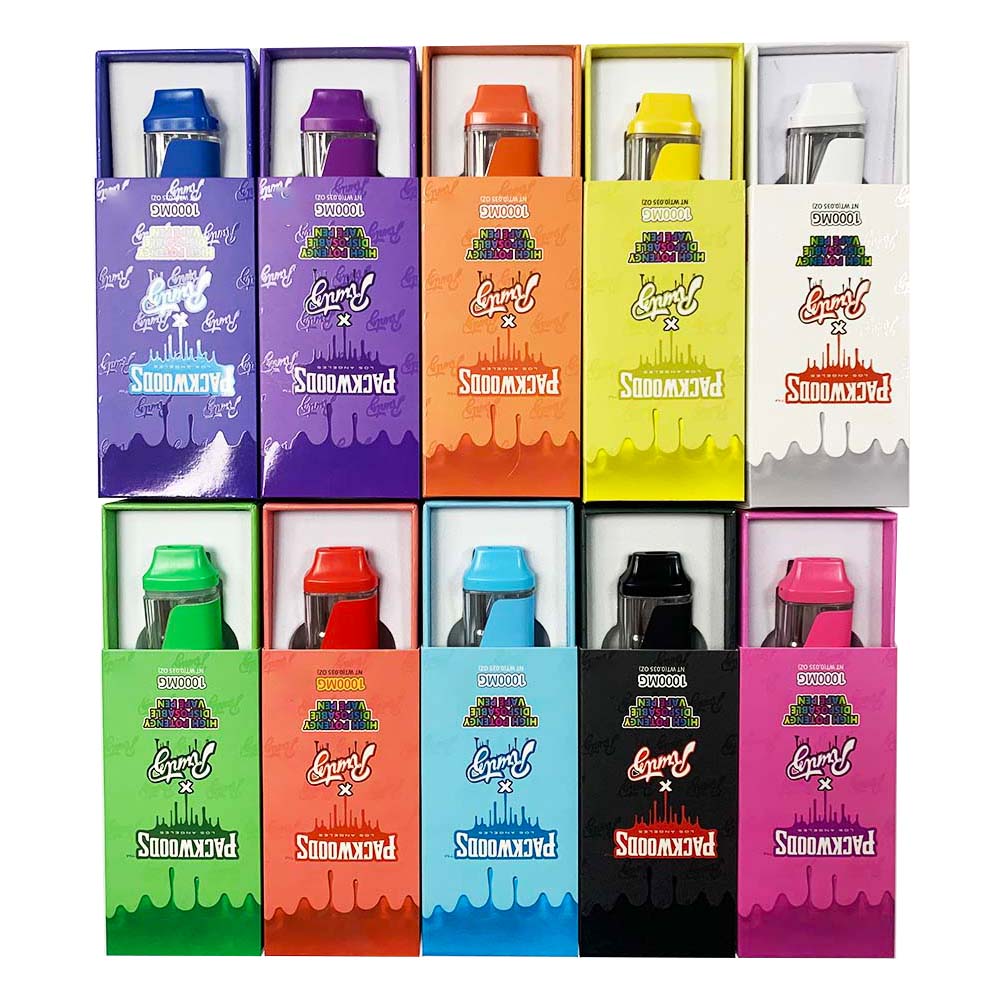 Packwoods X Runtz Disposable Vape Pens 380mah Rechargeable Battery 1.0ml Empty Vaporizer Pods Ceramic Coil Cartridges E cigarettes carts with packaging 10 colour
Packwoods X Runtz Disposable Vape Pens 380mah Rechargeable Battery 1.0ml Empty Vaporizer Pods Ceramic Coil Cartridges E cigarettes carts with packaging 10 colour