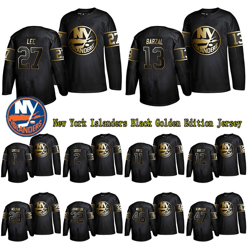 College Wear Custom New York Islanders Black Golden Edition Jersey 27 Anders Lee 13 Mathew Barzal 1 Thomas Greiss 40 Robin Lehner Hockey jer
College Wear Custom New York Islanders Black Golden Edition Jersey 27 Anders Lee 13 Mathew Barzal 1 Thomas Greiss 40 Robin Lehner Hockey jer