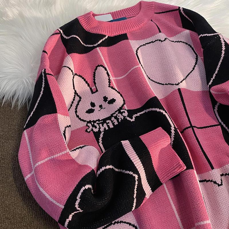 Women's Sweaters Deeptown Korean Style Cartoon Print Knitted Sweater Women Harajuku Plaid Pink Oversize Crewneck Long Sleeve Jumper, Blue
Women's Sweaters Deeptown Korean Style Cartoon Print Knitted Sweater Women Harajuku Plaid Pink Oversize Crewneck Long Sleeve Jumper, Blue