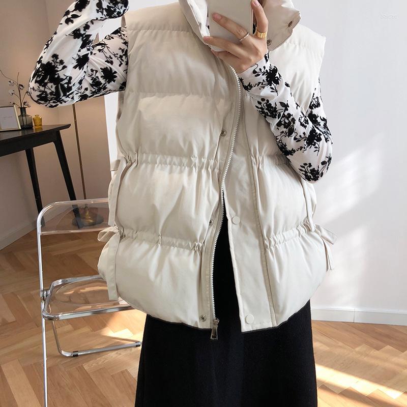 Women's Vests Down Cotton Vest Female Korean Style Winter Loose Waistcoat Thick Stand Collar Drawstring Sleeveless Coat Gilet Femme OS314
Women's Vests Down Cotton Vest Female Korean Style Winter Loose Waistcoat Thick Stand Collar Drawstring Sleeveless Coat Gilet Femme OS314