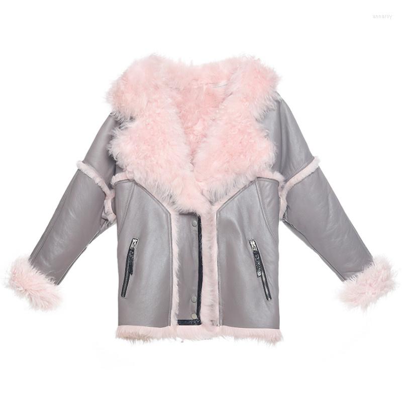 Women' Leather Real 2022 Winter Sheepskin Jacket Women Fur Coats Woman Wool Jackets Female Coat Mujer Parkas TN1358, Pink
Women' Leather Real 2022 Winter Sheepskin Jacket Women Fur Coats Woman Wool Jackets Female Coat Mujer Parkas TN1358, Pink