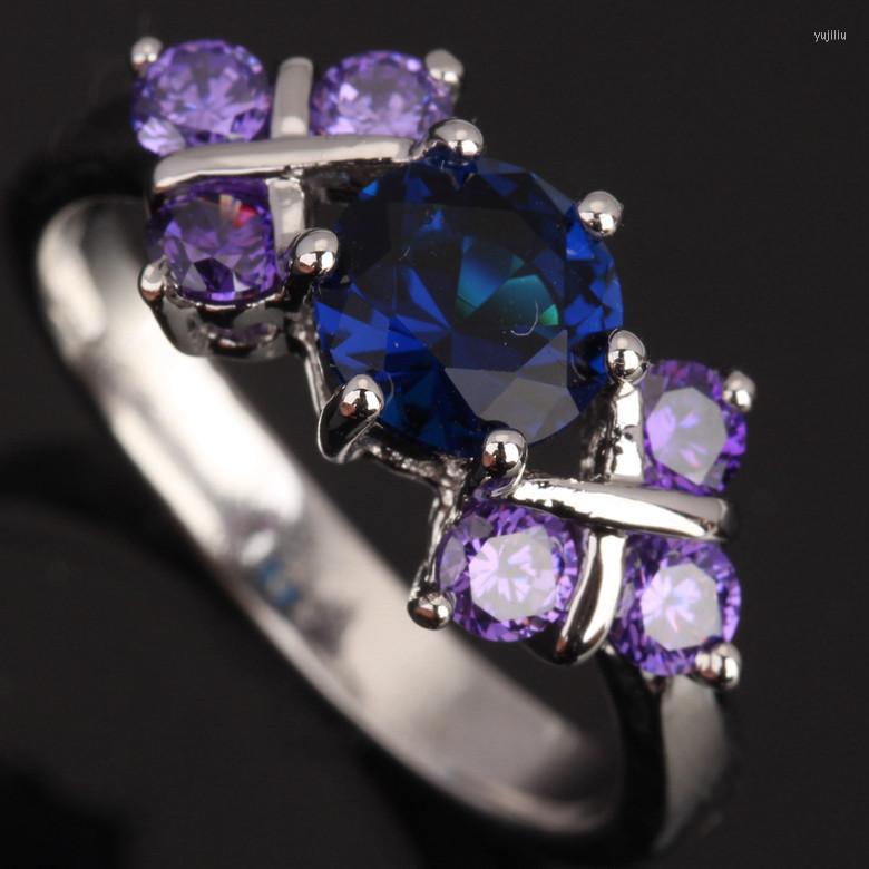 Wedding Rings Fancy Blue Jewelry Purple Zircon Silver Plated Argent Ring Size 6 / 7 8 9 S0750
Wedding Rings Fancy Blue Jewelry Purple Zircon Silver Plated Argent Ring Size 6 / 7 8 9 S0750
