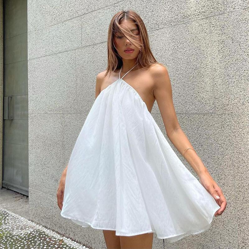 Casual Dresses Summer Women' Dress 2022 Polyester Sexy Loose Open Back Temperament White Niche Mini Halter Neck A-line Skirt 
Casual Dresses Summer Women' Dress 2022 Polyester Sexy Loose Open Back Temperament White Niche Mini Halter Neck A-line Skirt