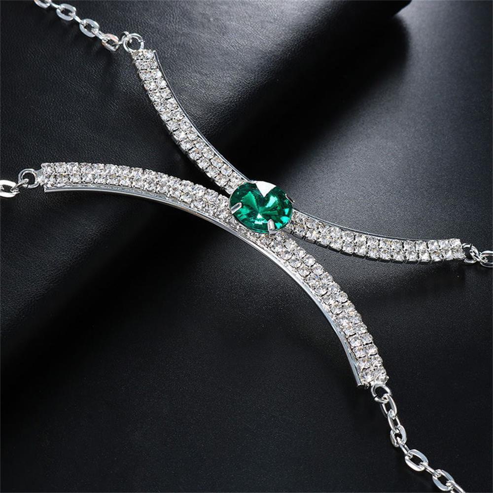 Other Trendy Green Crystal Chest Bracket Bra Chain Harness Coin Women Sexy Metal Body Chain Jewelry Party Festival Clothing 221008