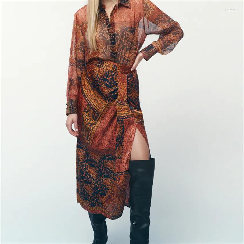 Women's Blouses ZXQJ Women 2022 Fashion Totem Print Loose Semi-Sheer Vintage Long Sleeve Button-up Shirts Female Chic Tops, Picture shown
Women's Blouses ZXQJ Women 2022 Fashion Totem Print Loose Semi-Sheer Vintage Long Sleeve Button-up Shirts Female Chic Tops, Picture shown