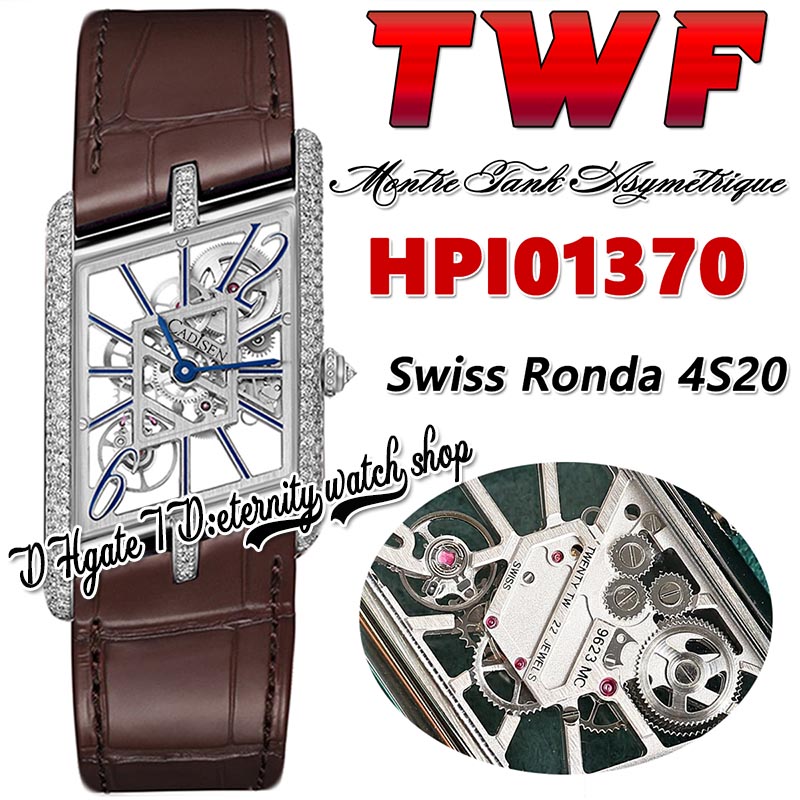 TWF tw01370 Swiss Ronda 4S20 Quartz Mens Watch Montre Asymetrique Diamonds Case Skeleton Dial Stick Markers Brown Leather Strap Super Edition eternity Watches, Watch waterproof production cost
TWF tw01370 Swiss Ronda 4S20 Quartz Mens Watch Montre Asymetrique Diamonds Case Skeleton Dial Stick Markers Brown Leather Strap Super Edition eternity Watches, Watch waterproof production cost