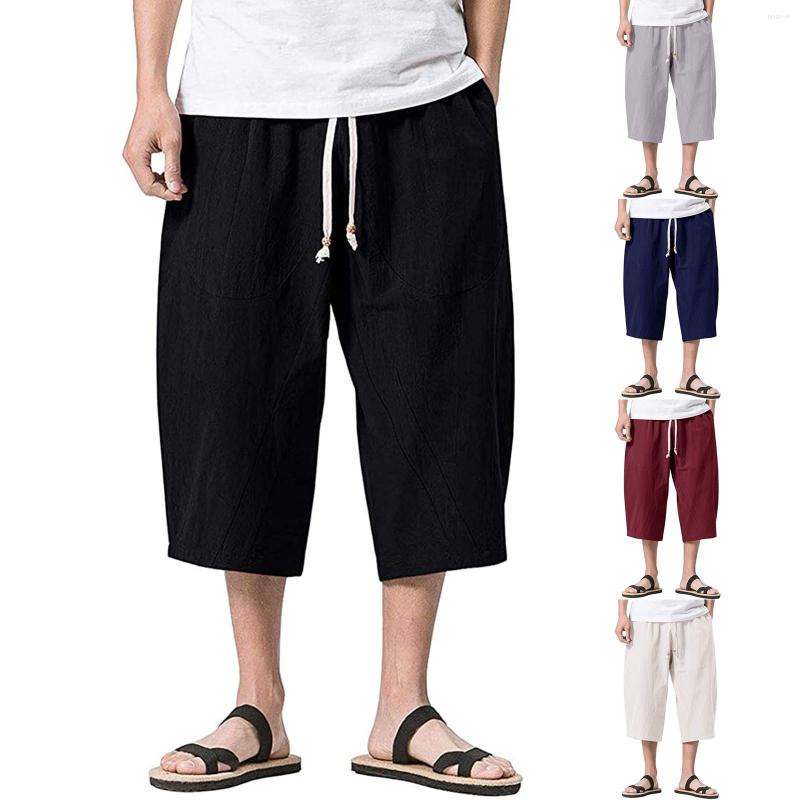Men's Pants Summer Men Casual Solid Colors Cotton Linen Elastic Waist Drawstring Wide Leg Baggy Harem Bermuda Shorts Pantalones Hombre, Black
Men's Pants Summer Men Casual Solid Colors Cotton Linen Elastic Waist Drawstring Wide Leg Baggy Harem Bermuda Shorts Pantalones Hombre, Black
