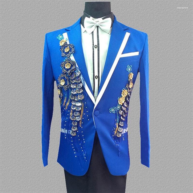 Men' Suits Men' Sequins Blazer Men Designs Jacket Mens Stage Costumes For Singers Clothes Dance Star Style Dress Punk Rock Applique, Blue
Men' Suits Men' Sequins Blazer Men Designs Jacket Mens Stage Costumes For Singers Clothes Dance Star Style Dress Punk Rock Applique, Blue