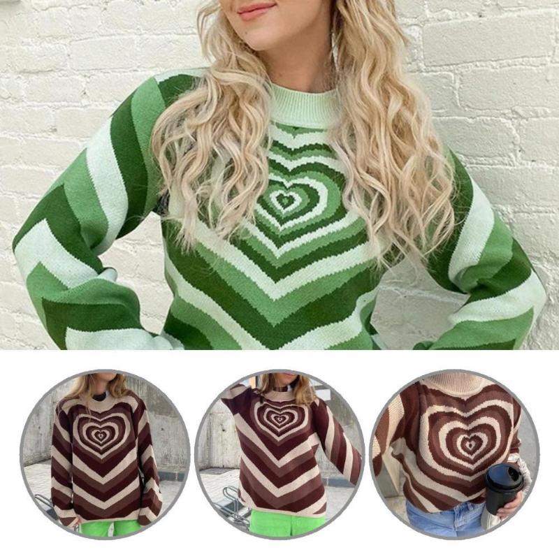 Women' Sweaters Stylish Knitted Sweater Heart Wave Print Skin-friendly Sweet Retro, Blue
Women' Sweaters Stylish Knitted Sweater Heart Wave Print Skin-friendly Sweet Retro, Blue