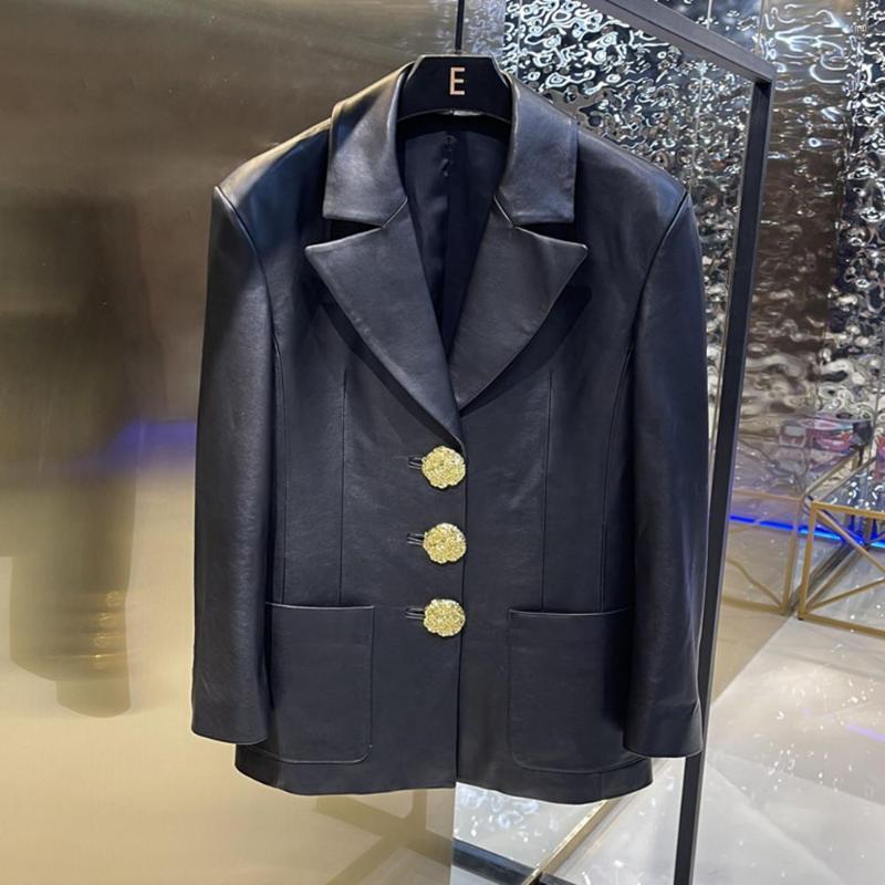 Women' Leather 2022 Autumn OL Sheepskin Coat Chic Women' High Quality Genuine Blazers Jackets C911, Black
Women' Leather 2022 Autumn OL Sheepskin Coat Chic Women' High Quality Genuine Blazers Jackets C911, Black