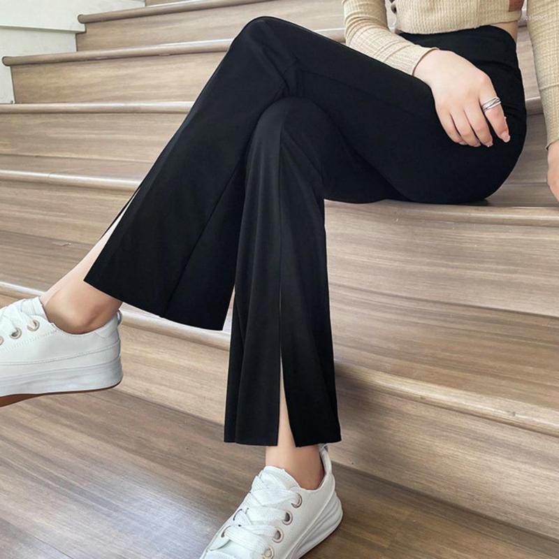 Women's Pants Womens High-Waist Elastic Waistband Solid Color Flared Washed Women Leg Opening Split Suit Fishtail Streetwear, Black
Women's Pants Womens High-Waist Elastic Waistband Solid Color Flared Washed Women Leg Opening Split Suit Fishtail Streetwear, Black