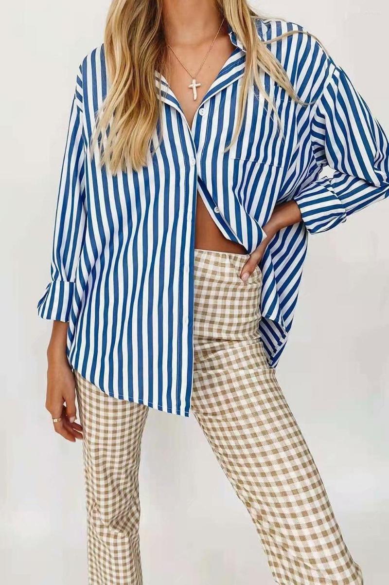 Women' Blouses Fashion Women Oversized Boyfriend Shirts Long Sleeve Striped Print Loose Button Down Tops
Women' Blouses Fashion Women Oversized Boyfriend Shirts Long Sleeve Striped Print Loose Button Down Tops