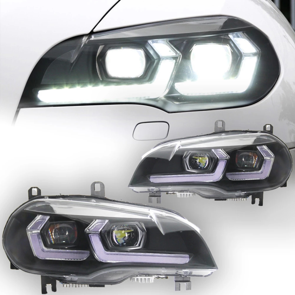 Head Lights for BMW X5 E70 LED Headlight Projector Lens 2007-2013 Angel Eye DRL Signal Head Lamp Automotive Accessories