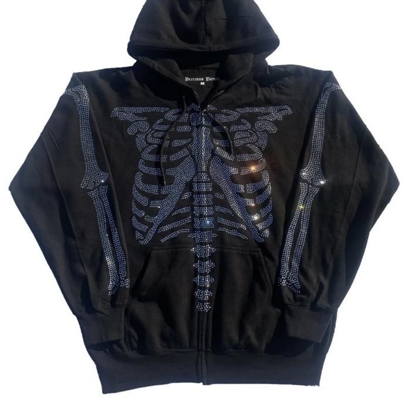 Womens Hoodies Sweatshirts Skull Head Hoodie Sweatshirt Loose Hooded Jacket Pattern Zipper Autumn Casual Tops 221010
Womens Hoodies Sweatshirts Skull Head Hoodie Sweatshirt Loose Hooded Jacket Pattern Zipper Autumn Casual Tops 221010