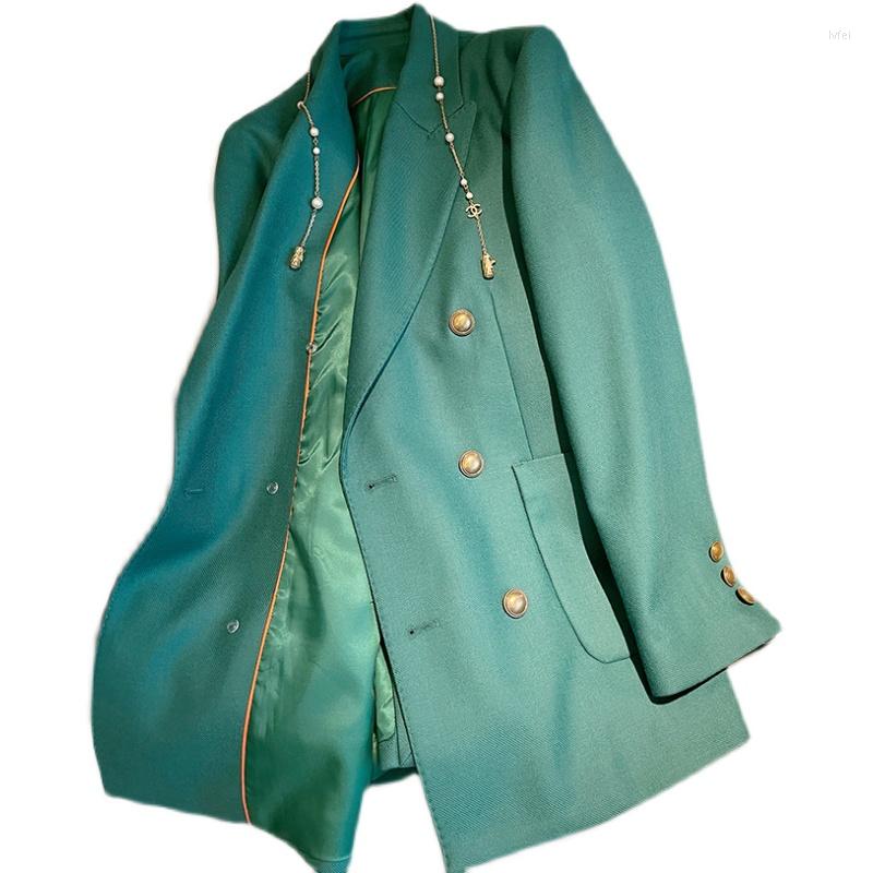 Women's Suits 2022 Spring Autumn Retro Gold Buckle Double-breasted Suit Jacket Women's Clothing Fashion Slim Loose Blazers Coats Jp88, Green
Women's Suits 2022 Spring Autumn Retro Gold Buckle Double-breasted Suit Jacket Women's Clothing Fashion Slim Loose Blazers Coats Jp88, Green