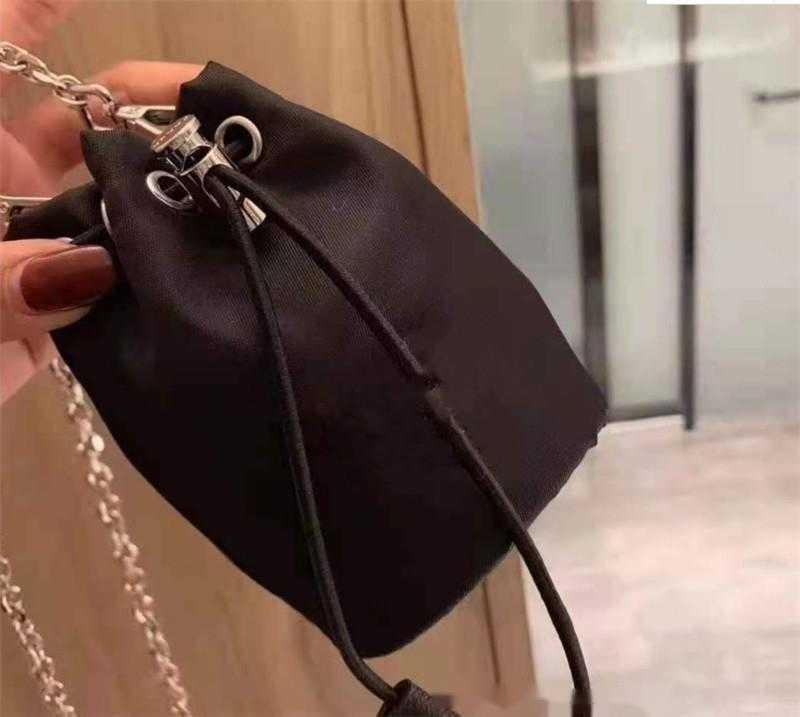 Children Purse Dedigner Girls Black Nylon Bucket Bag Kids Shoulder Bags Mini Wallet