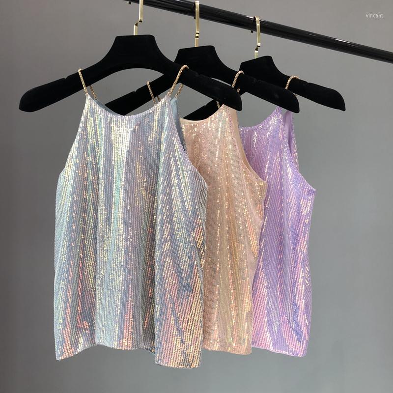 Women's Tanks Tops Women 2022 Tank Top Sexy Evening Metal Chain Condole Belt Vest Korean Fashion Clothing Shining Inside Take, Laser silver
Women's Tanks Tops Women 2022 Tank Top Sexy Evening Metal Chain Condole Belt Vest Korean Fashion Clothing Shining Inside Take, Laser silver