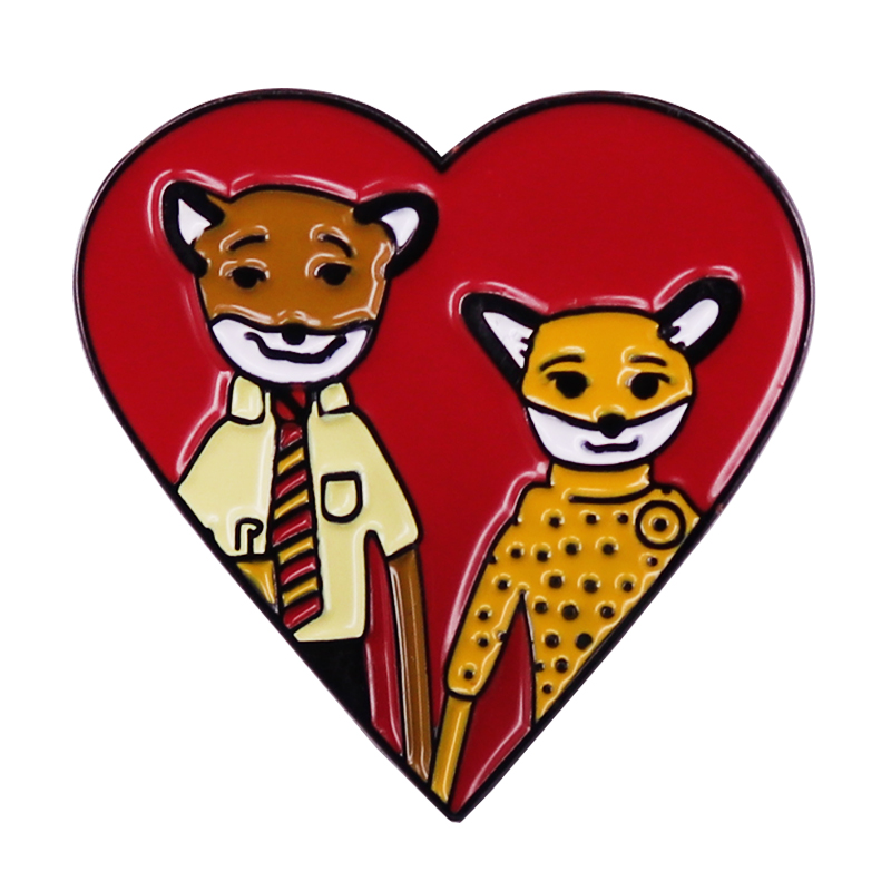 Comedy Animated Film The Fantastic Mr. Fox Badge Mr.Fox And Mrs.Fox Red Heart Brooch, As picture
Comedy Animated Film The Fantastic Mr. Fox Badge Mr.Fox And Mrs.Fox Red Heart Brooch, As picture