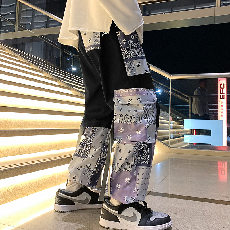 Men's Pants Harem Joggers Men's Cargo Pants Streetwear Hip Hop Casual Pockets Ribbons Sweatpants Male Harajuku Fashion Trousers 5XL 221010