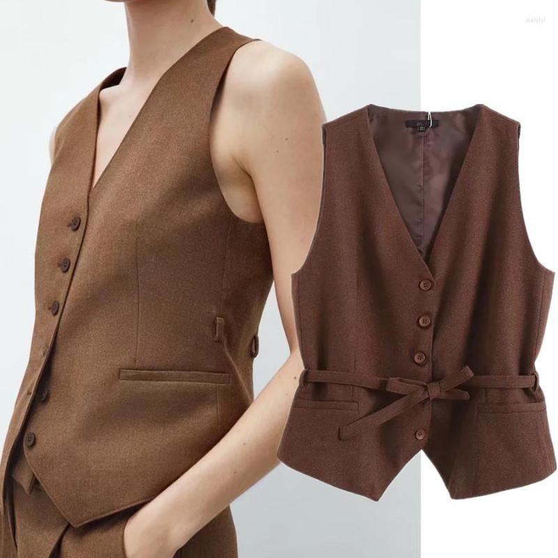 Women' Vests Jenny&Dave Blazers Women England Style Office Lady Sleeveless Single Breasted Sashes Fashion Simple Vest Short Tops, Brown
Women' Vests Jenny&Dave Blazers Women England Style Office Lady Sleeveless Single Breasted Sashes Fashion Simple Vest Short Tops, Brown