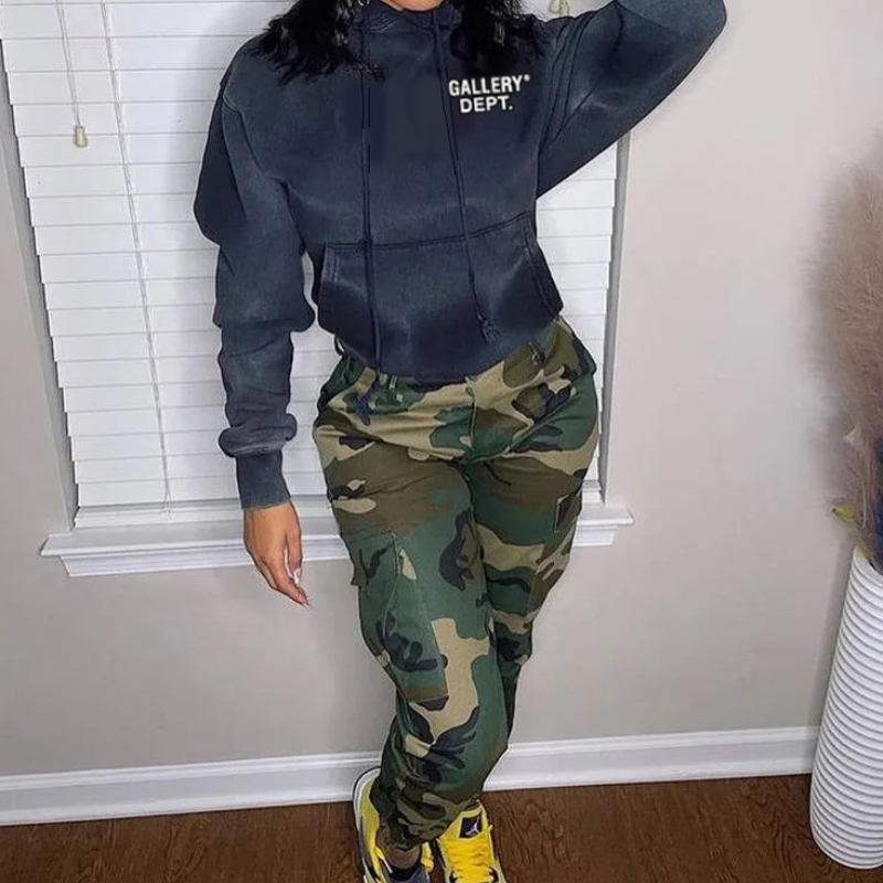 Womens Hoodies Sweatshirts Letter Print Fleece Hooded Sweatshirts Women Autumn Winter Solid Long Sleeve Pockets Loose Casual Hoodies Streetwear Tops 2