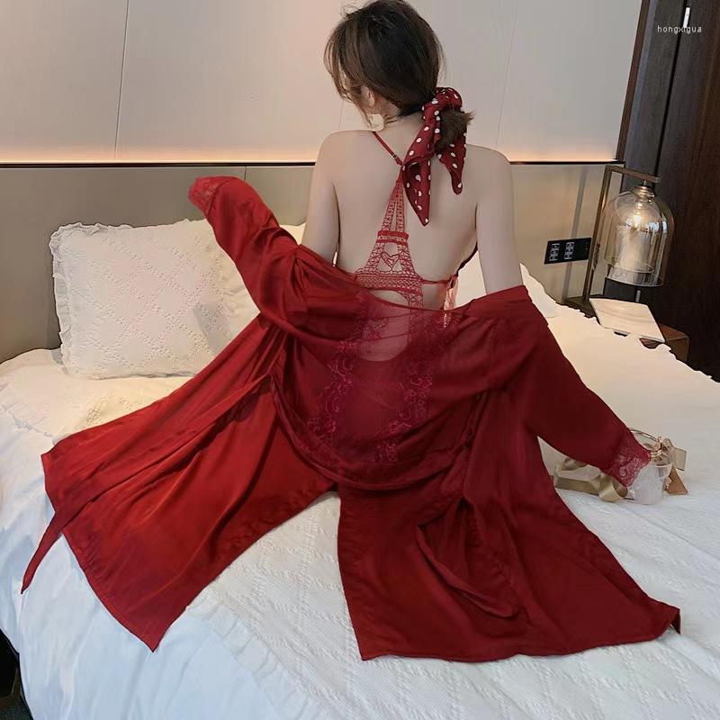 Women's Sleepwear Lace Hollow Out Robe Gown Set Femme V-Neck Nightwear Sexy Bathrobe Chemise Nightgown Suit Summer Backless Loungewear, Black
Women's Sleepwear Lace Hollow Out Robe Gown Set Femme V-Neck Nightwear Sexy Bathrobe Chemise Nightgown Suit Summer Backless Loungewear, Black