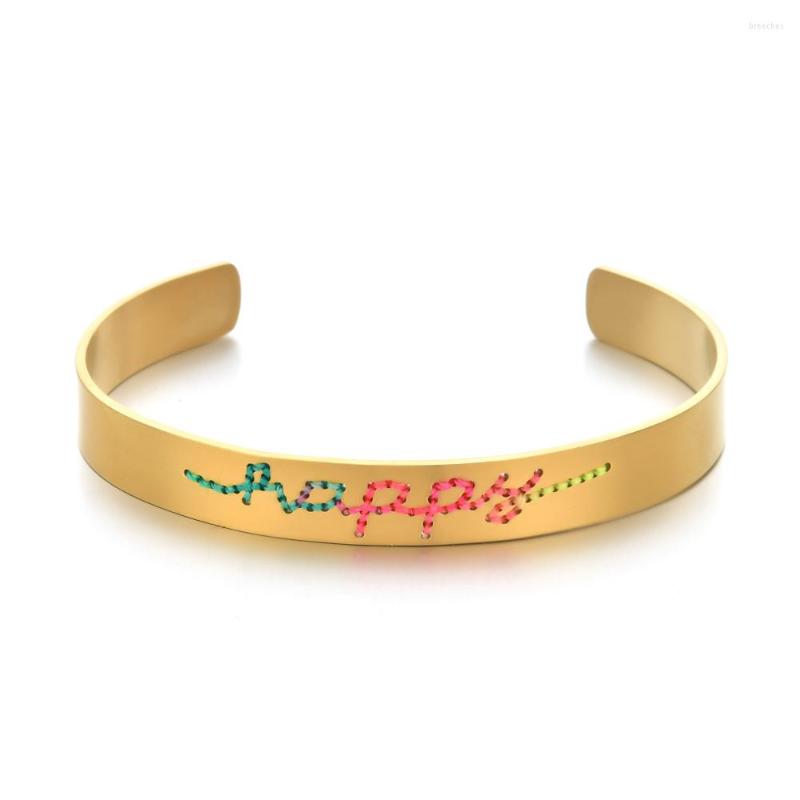 Charm Bracelets Fashion Punk Luxury Bracelet Lady Elegant Gold Color Stainless Steel For Women Pulseira Wedding Jewelry Party Gift