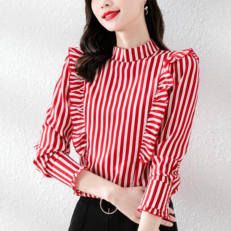 Women' Blouses Chic Fashion Women Blouse Stripe Ruffle Long Sleeve Pullover Tops Office Lady Work Formal Shirts 2022 Spring Autumn, Black
Women' Blouses Chic Fashion Women Blouse Stripe Ruffle Long Sleeve Pullover Tops Office Lady Work Formal Shirts 2022 Spring Autumn, Black